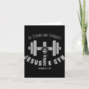 Jesus And Gym Christian Workout Weightlifting Men Card