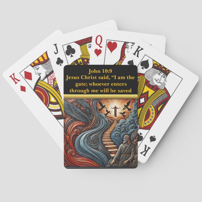 Jesus and Heaven’s Glorious Door Poker Cards (Back)