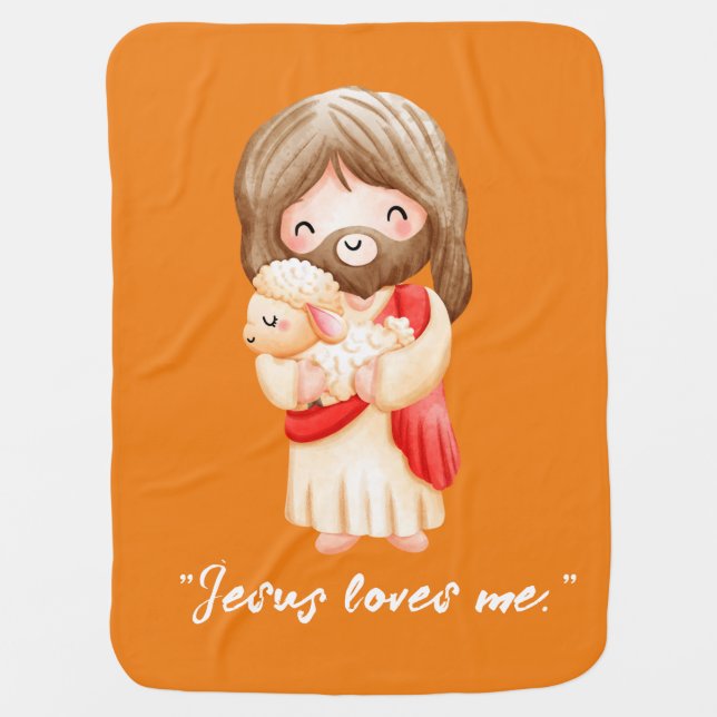JESUS AND HIS SHEEP BABY BLANKET (Front)