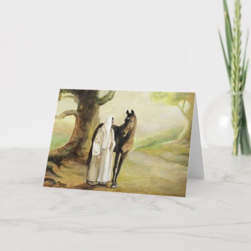 Jesus and Horse Art Greeting Card