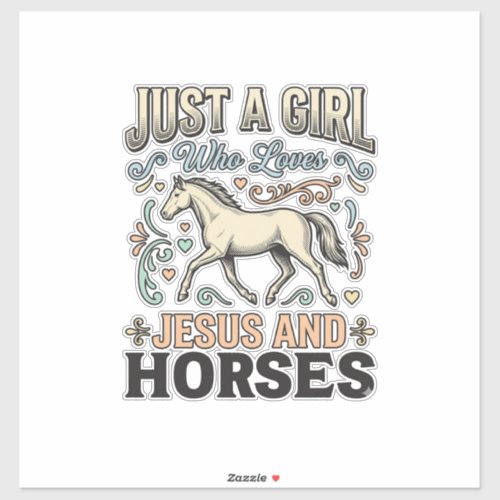 Jesus And Horses Girl Vintage Horse Faith Shirt De Sticker