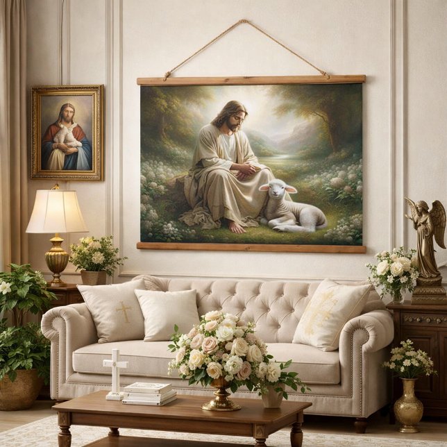 Jesus and Lamb Hanging Tapestry (Creator Uploaded)