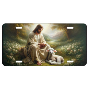 Jesus and Lamb License Plate