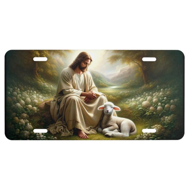 Jesus and Lamb License Plate (Front)