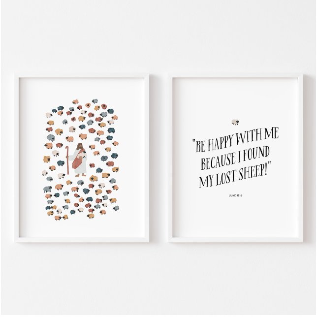 Jesus and lost sheep set of 2 poster (Creator Uploaded)