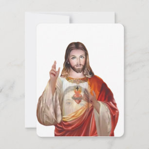 Jesus and Mary Catholic Funeral Memorial Card
