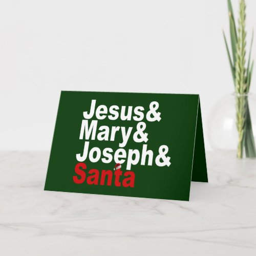 Jesus and Mary  Joseph  Santa Holiday Card