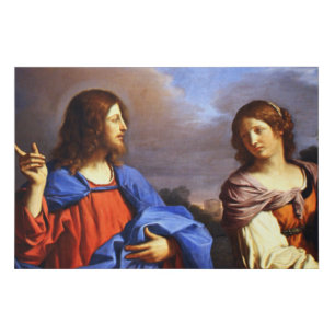 Jesus and Mary Magdalene Faux Canvas Print