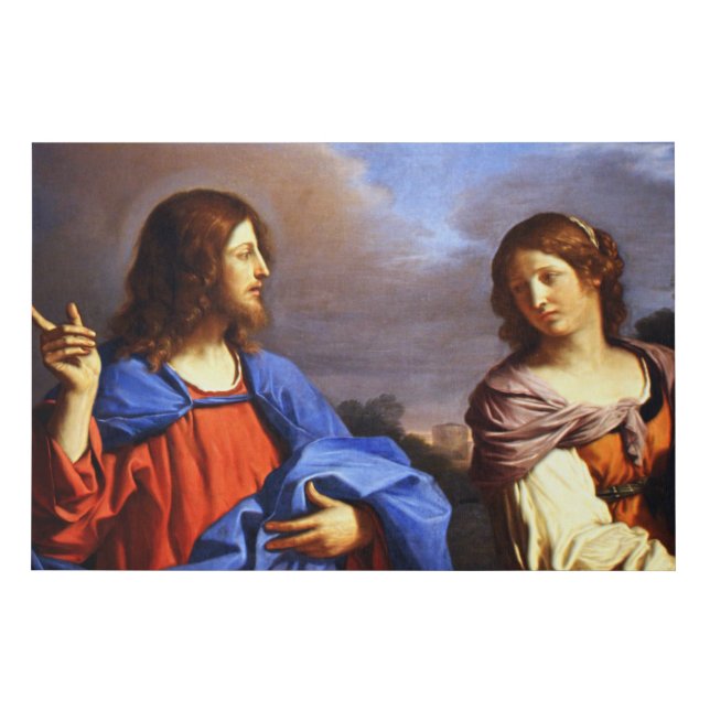 Jesus and Mary Magdalene Faux Canvas Print (Front)