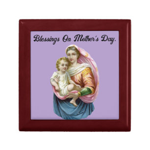 Jesus And Mary Wooden Keepsake Box