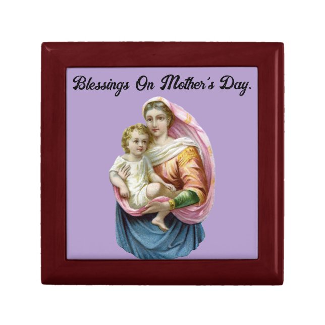 Jesus And Mary Wooden Keepsake Box (Front)
