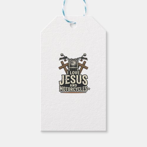 Jesus and Motorcycles Vintage Christian Biker Desi Gift Tags