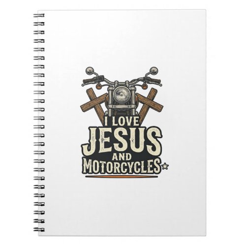Jesus and Motorcycles Vintage Christian Biker Desi Notebook