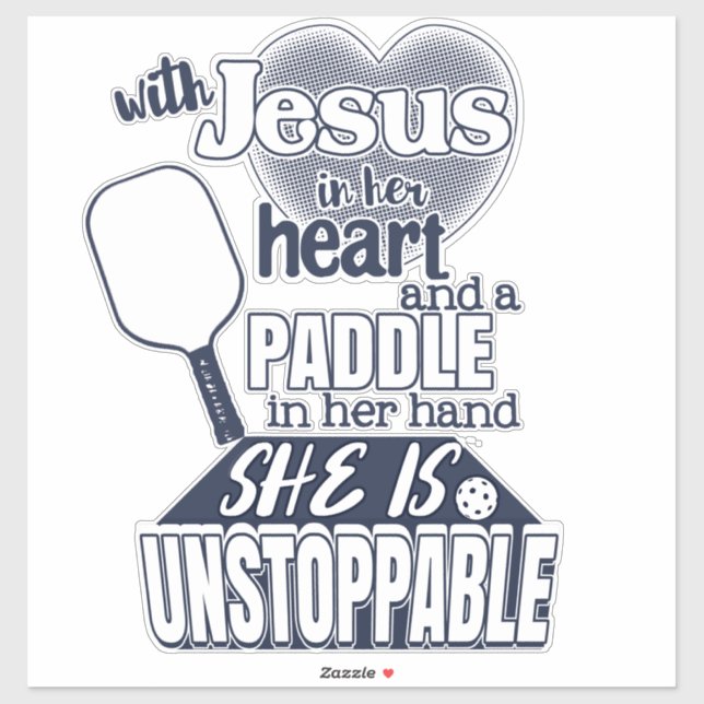 Jesus and Pickleball Womens Quote Sticker (Sheet)
