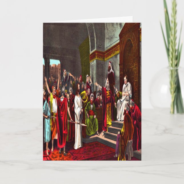 Jesus and Pilate Greeting card (Front)