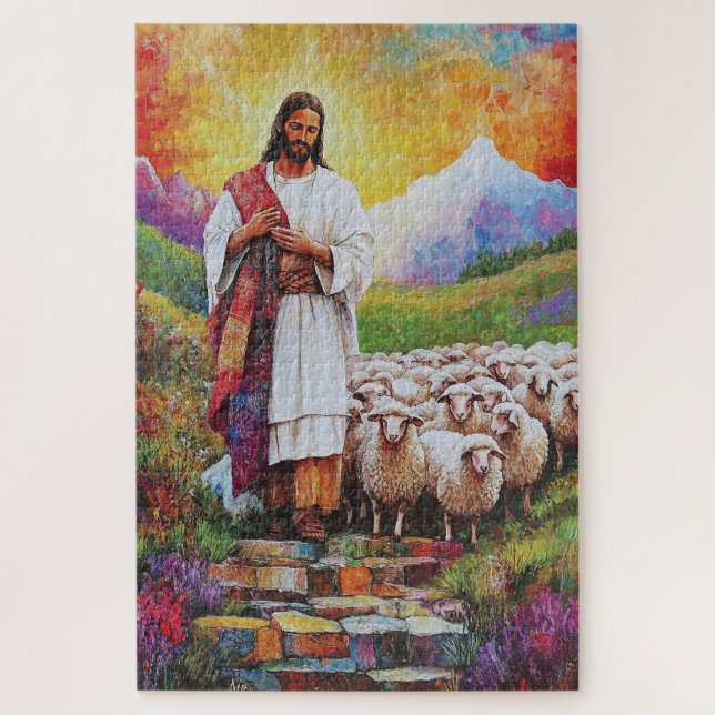 Jesus and Sheep Puzzle (Vertical)