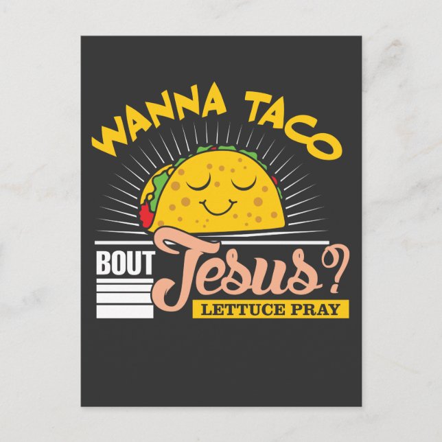 Jesus and Taco Lover Pastor Funny Christian Postcard (Front)
