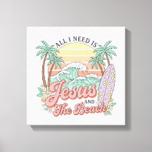 Jesus and the Beach Canvas
