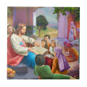 Jesus and the Children Ceramic Tile
