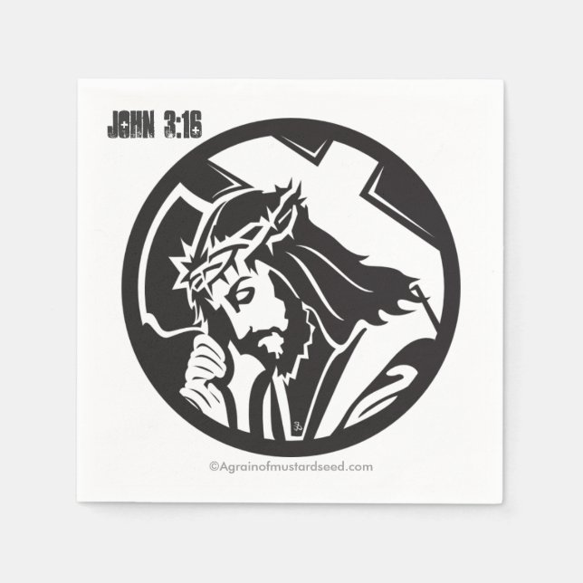 Jesus and the cross Christian Paper Napkins (Front)
