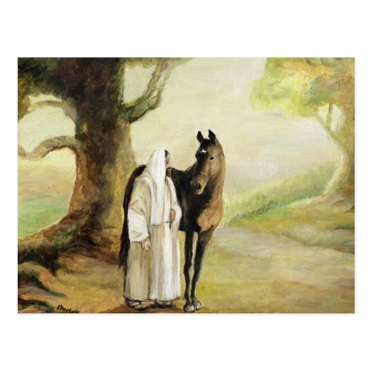 Jesus and the Horse Art Postcard