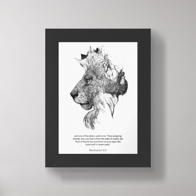 Jesus and The Lion Framed Art (Framed Front)