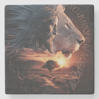 Jesus and The Lion Stone Coaster