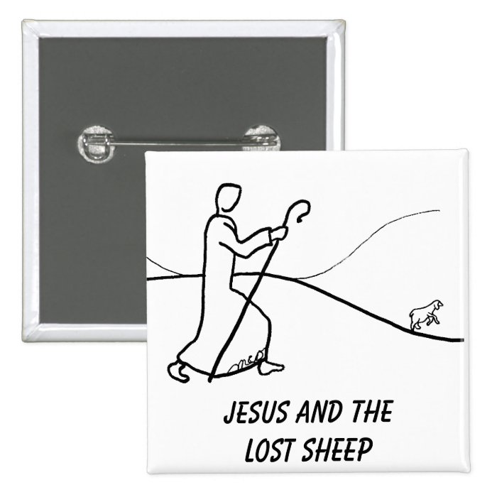 Jesus And The Lost Sheep, Remember Jesus Pinback Button