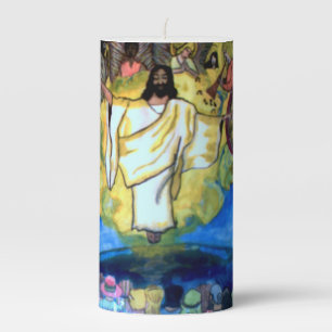 JESUS AND THE RAPTURE PILLAR CANDLE