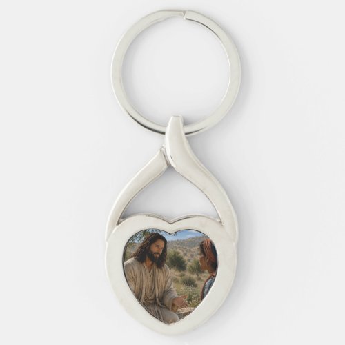Jesus and the Samaritan Woman at the Well Christia Keychain