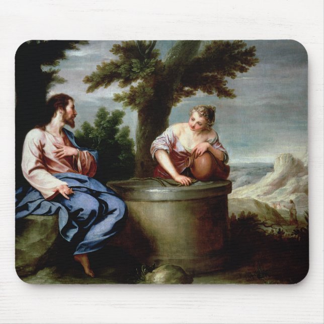 Jesus and the Samaritan Woman Mouse Pad (Front)