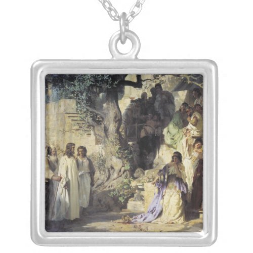 Jesus and the Sinners Silver Plated Necklace