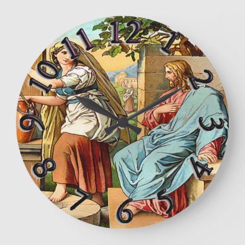 jesus and women at the well clock