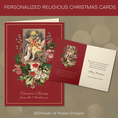 Jesus Angels Nativity Christmas Holiday Card