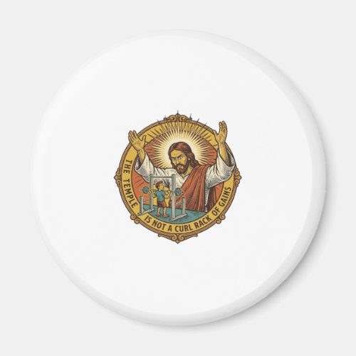 Jesus Angry Bicep Curls Squat Rack Gym Annoyance H Magnet