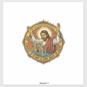 Jesus Angry Bicep Curls Squat Rack Gym Annoyance H Sticker
