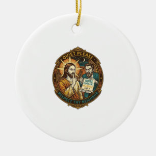 Jesus Angry Neighbor Noise Complaint Loud Party Co Ceramic Ornament