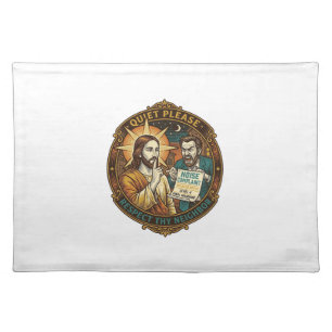 Jesus Angry Neighbor Noise Complaint Loud Party Co Cloth Placemat