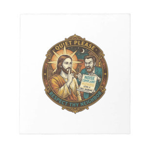 Jesus Angry Neighbor Noise Complaint Loud Party Co Notepad