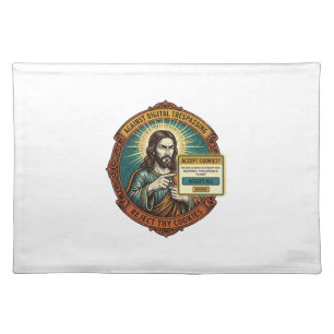 Jesus Annoying Accept Cookies Pop Up Internet Brow Cloth Placemat