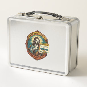 Jesus Annoying Accept Cookies Pop Up Internet Brow Metal Lunch Box