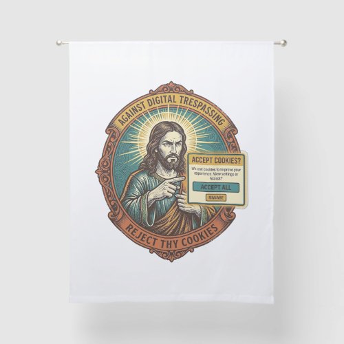Jesus Annoying Accept Cookies Pop Up Internet Brow Sheer Curtains