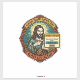 Jesus Annoying Accept Cookies Pop Up Internet Brow Sticker