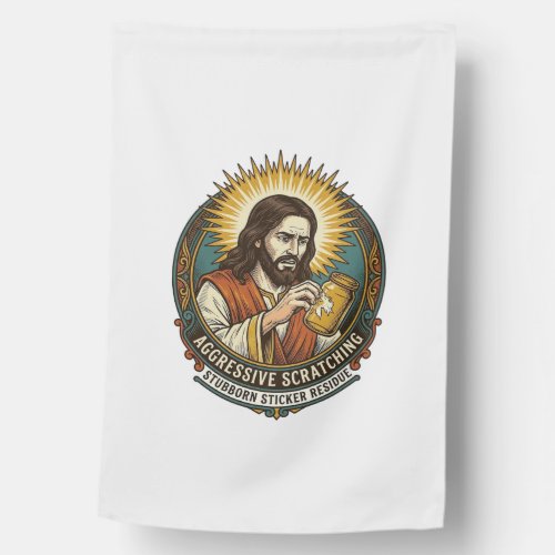 Jesus Annoying Peeling Sticker Paper Residue Shop House Flag