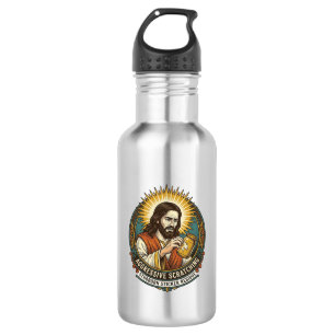 Jesus Annoying Peeling Sticker Paper Residue Shop Stainless Steel Water Bottle