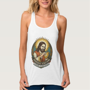 Jesus Annoying Peeling Sticker Paper Residue Shop Tank Top