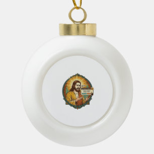 Jesus Annoying Software Update Pop Up Office Humor Ceramic Ball Christmas Ornament