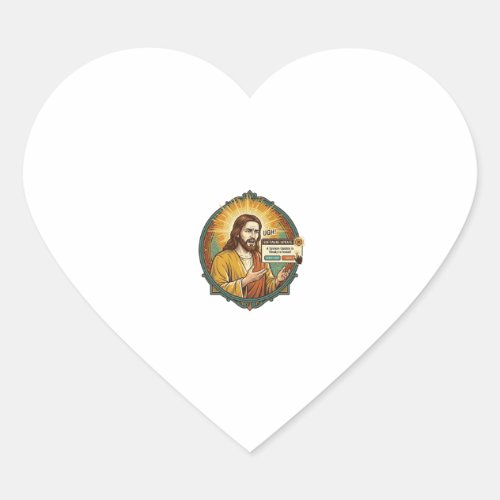 Jesus Annoying Software Update Pop Up Office Humor Heart Sticker