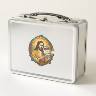 Jesus Annoying Software Update Pop Up Office Humor Metal Lunch Box