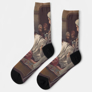 Jesus anointed in Bethany Socks